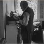 Hem writing standing in the Finca Vigia