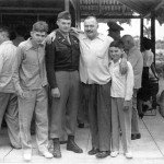 Althought after divorce from Pauline, this is all 3 boys, 2 from marriage to Pauline Ernest Hemingway with sons (Patrick, John "Bumby", and Gregory "Gigi"), at Club de Cazadores del Cerro, Cuba. Photograph in Ernest Hemingway Photograph Collection, John F. Kennedy Presidential Library and Museum, Boston.